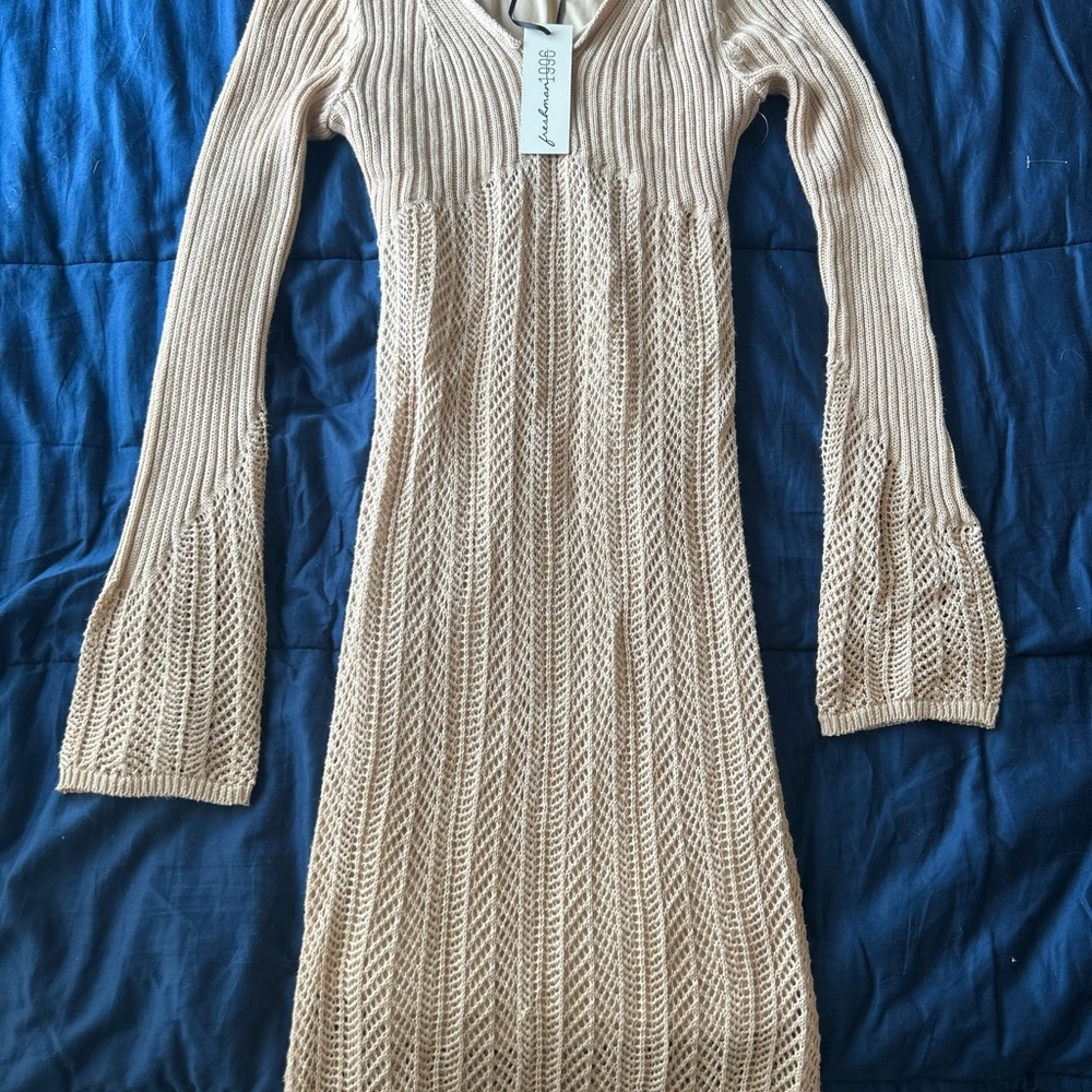 Beige Knit Dress